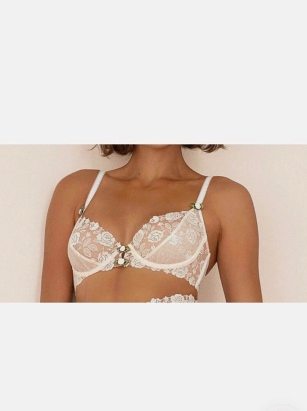For Love & Lemons x Victoria's Secret Lace White Floral Bra | Size S | NIP